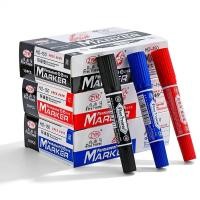 ราคา ปากกาเคมี ปากกาเมจิก 2 หัวตราม้า สีน้ำเงิน สีดำ แพ็ค 10 ด้าม HORSE tip permanent marker (23428660041)