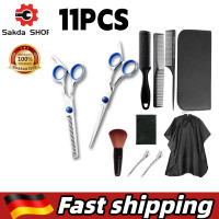 ราคา พร้อมส่ง 11 PCS Set กรรไกรตัดผม กรรไกรตัดผมอุปกรณ์ทำผม กรรไกรตัดผมชาย หญิง ชุดตัดผม (24895422049)