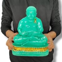 ราคา พระสังกัจจายน์มหาลาภ สีหยก กว้างขนาด 5 นิ้วสูง 6 นิ้ว เนื้อเรซิ่นผสมสีเขียวหยก บูชาเสริมโชคลาภเงินทอง (19791673722)