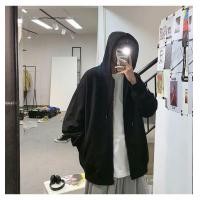 ราคา Se7en shop เสื้อคลุมมีฮู้ดผู้ชาย เสื้อคลุมแขนยาว กันร้อน กันหนาวมีซิปรูด มีหมวก สี ดำ เทา (21170148898)