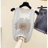 ราคา เสื้อแขนกุดไหมพรม คอวี แต่งลายดอกไม้ปักตรงกลาง ผ้าวิ้งๆเล่นแสง ใส่แล้วไม่คันผ้านิ่มใส่สบายสไตล์อเนกประสงค์จัดส่งจากกทม (24620177647)