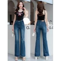 ราคา 7713 กางเกงยีนส์ขายาวผ้ายืดทรงขาม้าฟอกสีเข้มอมสนิมหน่วยๆ ฟอกสีสวยผ้ายืดดี (22779937272)