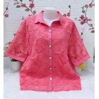 ราคา เสื้อลูกไม้ เสื้อเชิ๊ตผู้หญิงอก44 46และอก46 48นิ้วและอก50 52นิ้วใส่ได้งานฟรีไชส์ (23282340660)