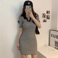 ราคา พร้อมส่ง เดรสโปโลคอปกลายทาง (10108508040)