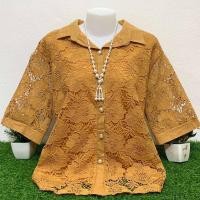 ราคา เสื้อลูกไม้ เสื้อเชิ๊ตผู้หญิงอก44 46และอก46 48นิ้วและอก50 52นิ้วใส่ได้งานฟรีไชส์ (23282340653)