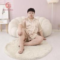 ราคา deeteenee ชุดนอนสีพื้น ชุดนอนผู้ชาย Plus Size ชุดนอนคู่ ชุดนอนบิ๊กไซส์ แขนสั้น ขาสั้น ผ้าซาติน ผ้าเย็นใส่สบาย (23593900202)