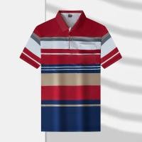 ราคา เสื้อยืดแขนสั้นผู้ชายเสื้อโปโลวัยกลางคนเสื้อเสื้อยืดคอปกลาย (24466063807)