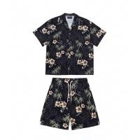 ราคา เสื้อสงกรานต์ ลายดอก เสื้อเชิ้ตผู้ชาย เซ็ต2ชิ้น เสื้อคอปกแขนสั้นกระดุมหน้าสีดำลายต้นมะพร้าว ดอกชบา กางเกงขาสั้นเอวยางยืด ผ้าไหมอิตาลี เสื้อฮาวาย hw8005 (24058039554)