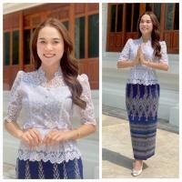 ราคา เสื้อลูกไม้ เสื้อลูกไม้ฝรั่งเศสอัดกาว เสื้อลูกไม้ระบาย แต่งกระดุมหน้า ซิปหลัง (24636377248)