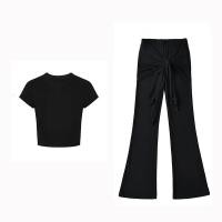ราคา เซ็ต2ชิ้น เสื้อยืดคอกลมแขนสั้น สีพื้น กางเกงเอวยางยืดขาม้า แต่งชายผ้ายาวพันรอบเอว ผูกเก๋ๆ ผ้าโพลิเอสเตอร์ นุ่ม ใส่สบาย ชุดไปทะเล 2101 (24601046886)