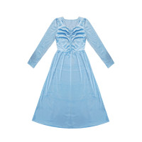 ราคา แม็กซี่เดรสผ้ากำมะหยี่ แขนยาวคอวี สม็อคกลางอก กระโปรงทรงเอ เย็บจับจีบตรงเอว เดรสแฟนซี ชุดปีใหม่ 9221 (23352733301)