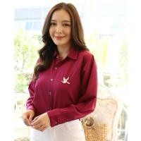 ราคา เสื้อเชิ้ตทำงาน เสื้อเชิ้ตสีขาว เสื้อเชิ้ตผู้หญิง เสื้อเชิ้ตสีเสื้อเชิ้ตคอปก เสื้อเชิ้ตปัก แขนยาว ผ้าไหมอิตาลี นุ่ม พริ้ว ใส่สบ (17166342539)