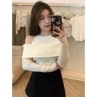 ราคา เสื้อนิ้ตติ้งไหมพรมแขนยาวเว้าไหล่ 2574 เสื้อไหมพรมปาดไหล่แขนยาว เก็บทรงแมตช์สวยจึ้งๆ (22788563556)