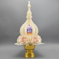 ราคา พานพุ่มเรืองแสงโคมไฟ เชิงเทียน LED แบบถ่านกระดุม สินค้าไทย งานปราณีต ประดับห้องพระ หิ้งบูชา ประกอบพิธีการ (24170261206)