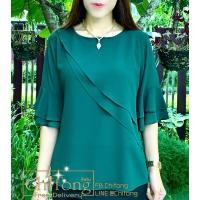 ราคา เสื้อชีฟองสวยๆ แขนระบาย เสื้อผ้าแฟชั่น (24266931290)