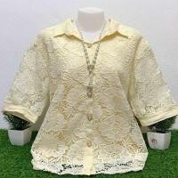 ราคา เสื้อลูกไม้ เสื้อเชิ๊ตผู้หญิงอก44 46และอก46 48นิ้วและอก50 52นิ้วใส่ได้งานฟรีไชส์ (23282340655)