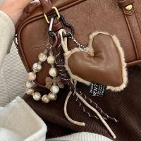 ราคา Halloween Leather BeadsPlush Love Heart Pendant Bag Korean Girls Birthday Gift Khaki Rope Love Keychain Pendant Decoration 2025christmas (24660419868)