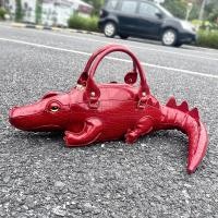 ราคา Halloween Creative Crocodile New Style Handbag Funny Shoulder Shape Bag Niche Design Splicing Crocodile Pattern Pu Leather Messenger Bagchristmas (24660944259)