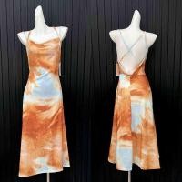 ราคา เดรสโชว์หลัง ผู้หญิง เปิดไหล่ รัดรูป น่ารัก ชุดออกงานเรียบหรู เดรสยาว สายเดี่ยว เดรสมัดย้อม (22901500702)