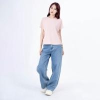 ราคา haas เสื้อยืดผู้หญิง คอกลม แขนสั้น ผ้าร่องสีพื้น รหัส HBTK2361 (24667968866)