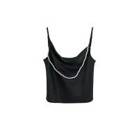 ราคา ขาว ชมพู น้ำตาล ดำ SLYQ PEARLENE SATIN SINGLET TOP เสื้อสายเดี่ยวผ้าซาตินแต่งสายมุก (24345960351)