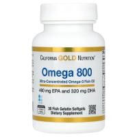 ราคา California Gold Nutrition Omega 800 Ultra Concentrated Omega 3 Fish Oil 30 softgels (24677110939)
