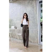 ราคา กางเกงผ้าลินินทรง Basic ขากระบอกนางแบบใส่งานจริงขายดีเก็บทรงสวย (11038708104)