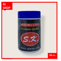 ราคา ไข่อาร์ทีเมีย แบบเป่า S K 50 gเกรด Premium Quality Artemia cysts sk black อัตตราการฟักตัวมากกว่า อาร์ทีเมีย อาทีเมีย อาหารลูกปลา ลูกกุ้ง อนุบาลสัตว์น้ำ (7753416070)