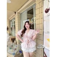 ราคา 1325 เสื้อลายPolka dot สุดฮิต ตัวแขนแต่งแขนตุ๊กตา สาวอวบ (24607598487)