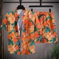 ราคา เสื้อลำลองขนาดพิเศษเสื้อคอสูงสำหรับผู้ชายกางเกงฮาวายขาสั้นเสื่อทรงหลวมพอดีตัวลำลอง (20052511639)