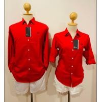 ราคา Fredperryเสื้อเชิ้ตแขนยาวสีแดงสดสีไม่ตกใส่ได้ชายหญิง (12802291377)
