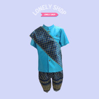 ราคา ชุดไทยเด็กชาย โจงกระเบน ใส่ลอยกระทง พร้อมผ้าคาด สินค้าพร้อมส่ง (23128628756)