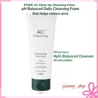 ราคา Etude AC Clean Up Cleansing Foam 150 ml โฟมล้างหน้าเกาหลีสำหรับผิวบอบาง แพ้ง่าย เป็นสิวง่าย Gummy Shop (22967542468)