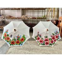 ราคา ร่มผ้าดิบ เพ้นท์ลายดอกไม้ 17 นิ้ว ร่มบ่อสร้าง (24552088764)