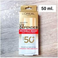 ราคา 50ml 30ml ครีมกันเเดดกันเเก่ ลอรีอัล Loreal UV Defrender Invisible Resist Daily Sunscreen SPF50 UVA UVB PA (23909900377)