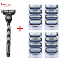 ราคา 16pcs 1pcs Holder Compatible MACH 3 Razor Blade Manual Three layer Razor Blade Shaver Razor Blade Replacement Gillettee (24678641186)