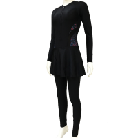 ราคา ชุดว่ายน้ำผู้หญิงรุ่น39088ชุดว่ายน้ำอิสลามใส่ได้แขนยาวขายาวแต่งซีทรูแต่งลายดอกไม้ (23778021930)