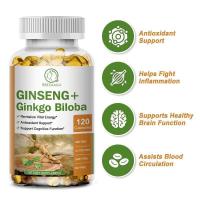 ราคา GINSENG 5000mg Ginkgo 1000mg 120แคปซูล แปะก๊วยโสมสกัด ช่วยการไหลเวียนโลหิต รองรับการทํางานของสมองที่แข็งแรง (22212101352)