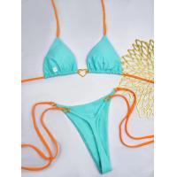 ราคา New Solid Color White Bikini Women suit Low Waist Lace up Fashionable Swimsuit Two piece Set (24630756085)