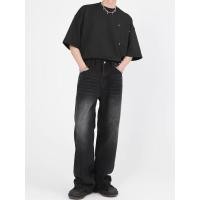 ราคา Wide leg jeans กางเกงยีนส์ผู้ชายขากระบอกใหญ่ กางเกงยีนส์สตรีทกางเกงยีนส์เอวสูงทรงกระบอกใหญ่เอวยืดสม็อค (23634892057)