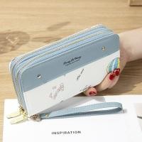 ราคา กระเป๋าสตางค์หนัง PU ขนาดยาวพร้อมซิปสองชั้นสำหรับผู้หญิง กระเป๋าใส่โทรศัพท์มือถือแบบมีช่องใส่บัตรหลายช่อง ความจุขนาดใหญ่ สไตล์เกาหลี กระเป๋าถือแบบมีซิป (21379231659)