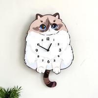 ราคา นาฬิกาแขวนผนังรูปแมวน่ารักและสร้างสรรค์ นาฬิกาตกแต่งห้องนั่งเล่นในบ้าน ห้องเด็ก นาฬิกาติดผนังแบบไม่มีเสียง นาฬิกาการ์ตูน (23716741608)