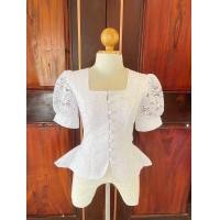 ราคา เสื้อลูกไม้ คอเหลี่ยม แขนตุ๊กตา (23042725440)