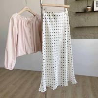 ราคา polkadot satin maxi 02 กระโปรงยาวทรงหางปลา ผ้าซาตินหยักพิมพ์ลายจุดสุดคลาสสิค (24156365294)