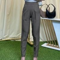 ราคา NEW G99 กางเกงขากระบอกเล็ก ซิปข้าง เอวสูง หน้าเรียบ ผ้าฟอร์ร่า (23787081979)