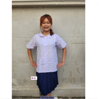 ราคา เสื้อนักเรียนคอบัวประถม เสื้อเด็กนักเรียนหญิง คอบัวประถม คอบัวโปโลผ่าครึ่ง สีขาว ถูกระเบียบ YOUANDBABY (22259422111)