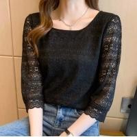 ราคา รุ่น 336เสื้อลูกไม้โอเว่อร์ไซด์สามส่วนมาใหม่ มีซับในในตัว ผ้านุ่มสวมใส่สบาย สไตล์เกาหลี พร้อมส่ง (16500392372)