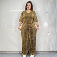 ราคา ชุดเซ็ท สาวอวบ ไซส์จัมโบ้ เสื้อคอวี แขนสั้น ดีเทลเอวจั้ม กางเกงขายาว ทรงขากระบอกใหญ่ ผ้าชีฟองผสมกำมะหยี่ เนื้อผ้านิ่ม cb604 (24831524022)