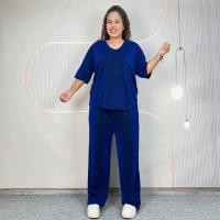 ราคา ชุดเซ็ท สาวอวบ ไซส์จัมโบ้ เสื้อคอวี แขนสั้น ดีเทลเอวจั้ม กางเกงขายาว ทรงขากระบอกใหญ่ ผ้าชีฟองผสมกำมะหยี่ เนื้อผ้านิ่ม cb604 (24831524018)