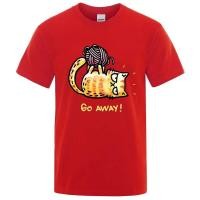 ราคา Angry Cat Go Away Cartoons Print Mens Tshirts Oversized Crewneck T Shirts Breathable Clothes Summer Cotton T Shirt Loose Tops (24546770926)